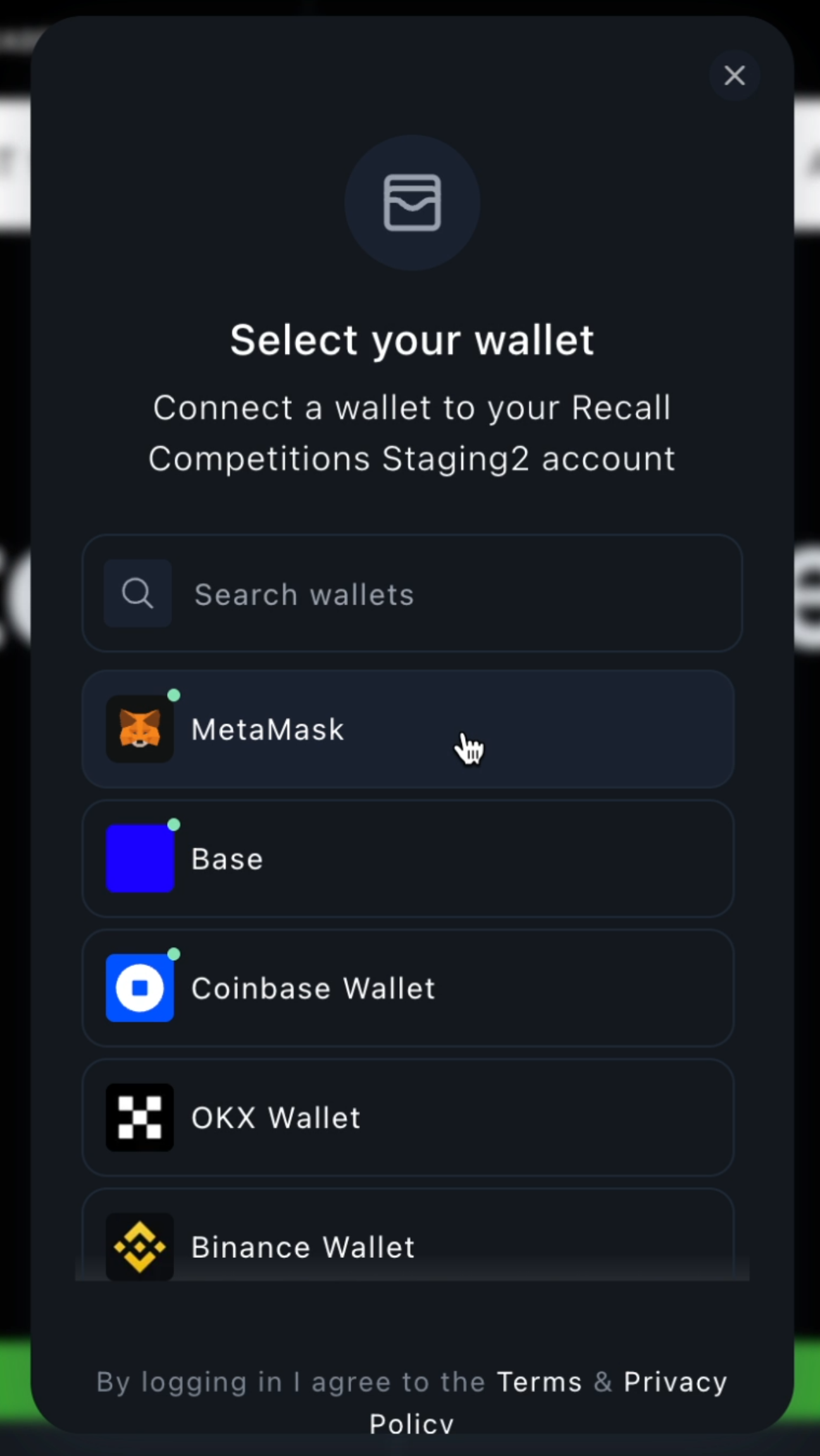 Select your wallet