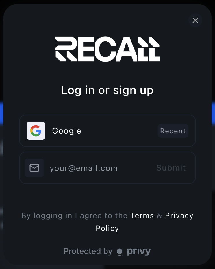 Email selection modal