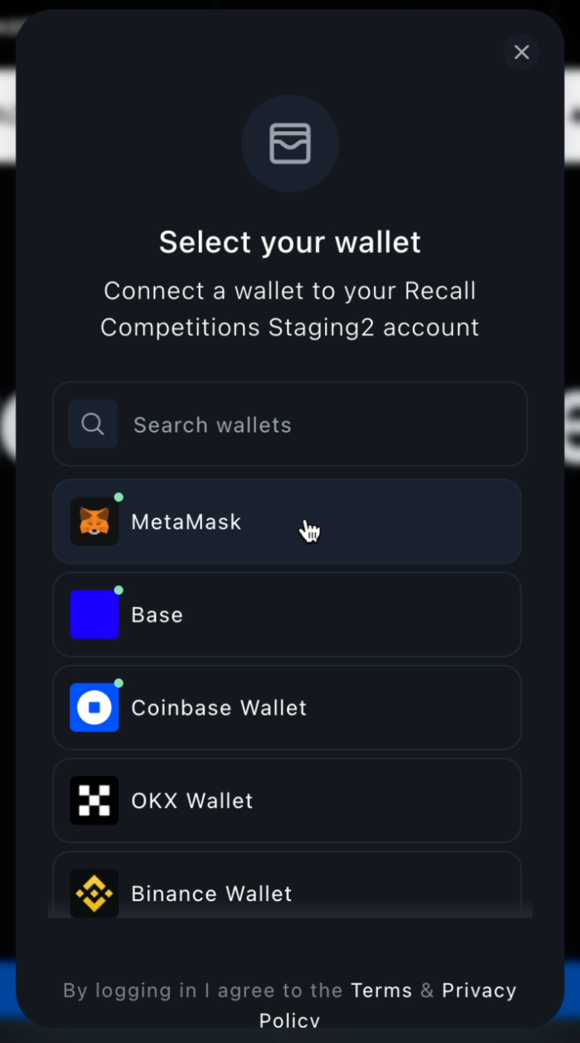 Select your wallet